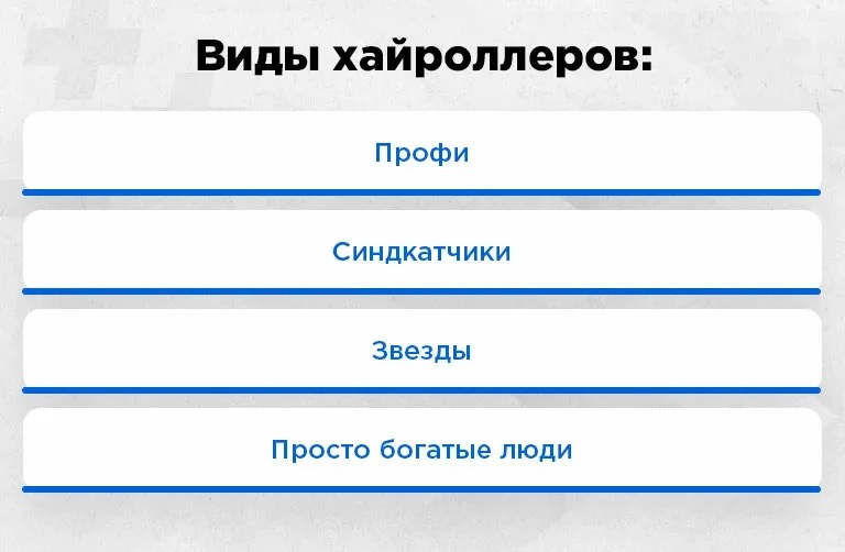 Типы хайроллеров